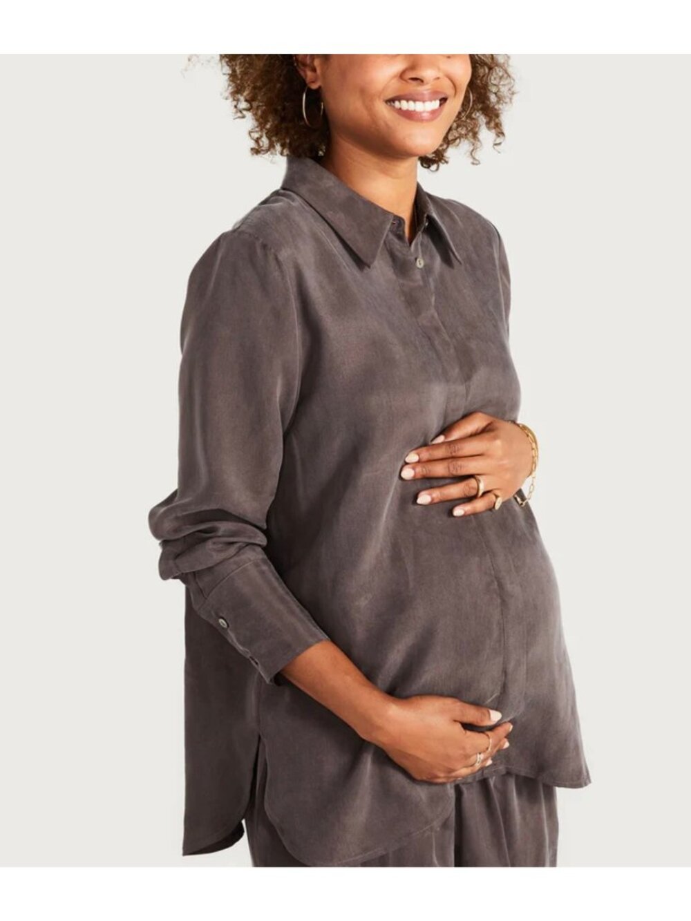 NWT HATCH THE CLARA SHIRT gray brown SZ0 bust38